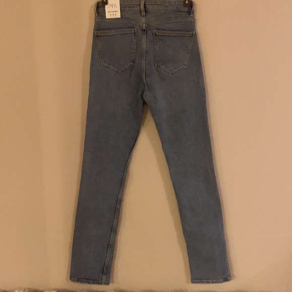 Zara NWT  Hi Rise split skinny denim jean size 6 - Picture 4 of 9
